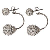 Ice Crystal Double Sided Curve Statement Earrings